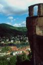 View from Heidelbergs castle grounds down over the old town.